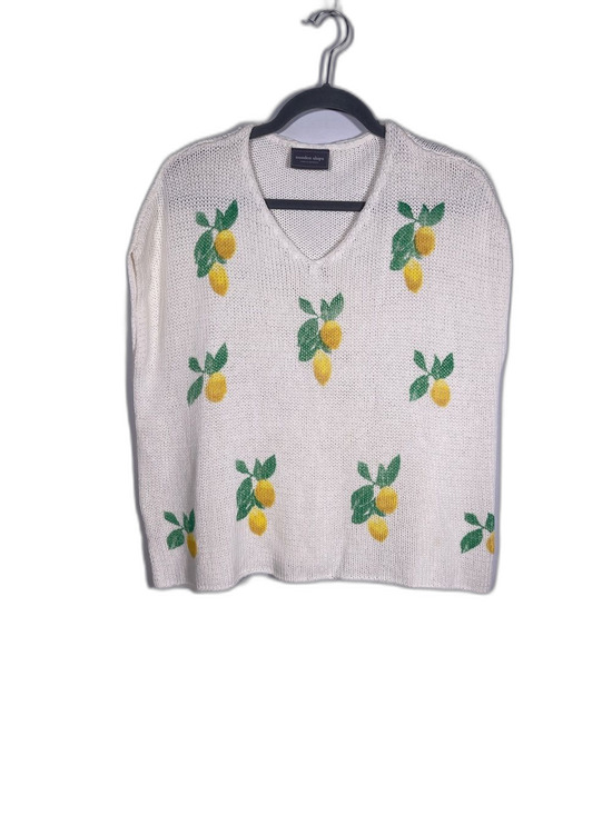 Wooden Ships Sweaters - WOODEN SHIPS WOMENS SLEEVELESS LEMON SWEATER SMALL/MEDIUM CAP SLEEVE